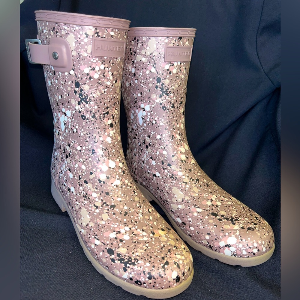 Hunter Boots. US size 8. Purple particle print